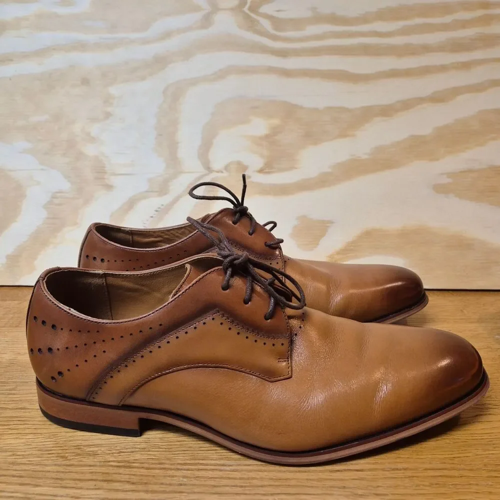 Stacy Adams Men's Brown Leather Cap Toe Oxford Dress Shoes Size 10M